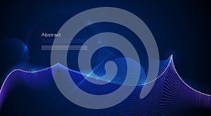 Vector design communication techno on blue background. Futuristic digital technology for web or banner background