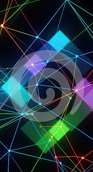 Abstract Glowing Network Connections Background, Data Technology