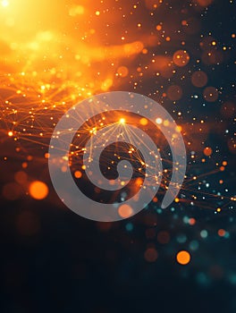 Abstract Glowing Network Data Connection and Communication Concept Background Image