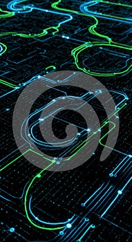 Abstract Glowing Network Lines Digital Data Visualization