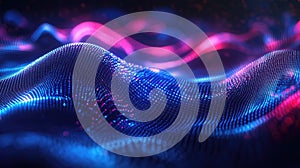 Digital data flowing abstract wave surface background