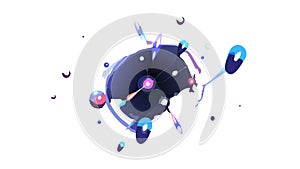 Abstract Glowing Particle Sphere Science Art, vector design Generative AI