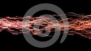 Abstract Glowing Particle Streams On Black Background, Tech Design