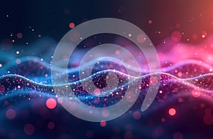 Abstract glowing particle wave background Digital tech data flow Futuristic 3D render AI concept Modern design Network connection