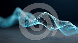 Abstract glowing particle wave representing digital data flow