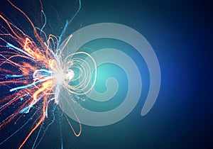 Abstract Glowing Particles and Energy Trails