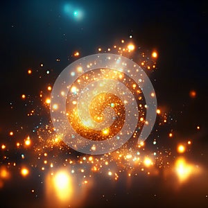 Abstract glowing particles. Futuristic technology style. Elegant background for business tech presentations. AI Generated