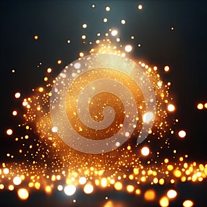 Abstract glowing particles. Futuristic technology style. Elegant background for business tech presentations. AI generated