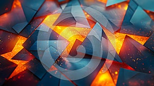 Abstract Glowing Patchwork of Colorful Materials