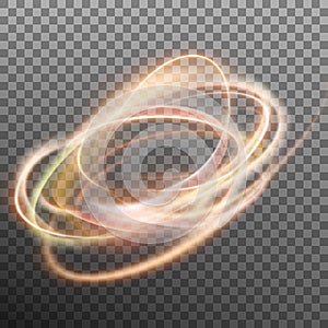 Abstract glowing ring on transparent backfround. EPS 10 vector