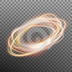 Abstract glowing ring on transparent backfround. EPS 10 vector