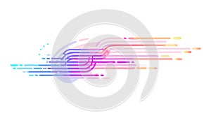 Abstract Glowing Speed Lines, Digital Data Flow Effect, vector design Generative AI