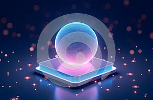 Abstract Glowing Sphere on Platform