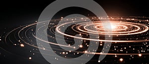 Abstract glowing spiral galaxy with light particles