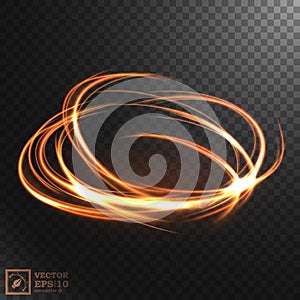 Abstract Glowing Swirl, Elegant gold swirl. Vector Illustration