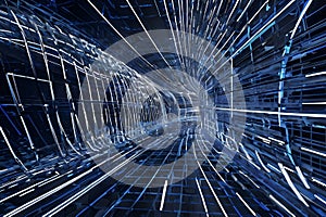 Futuristic glowing wave design with abstract, dynamic flow.