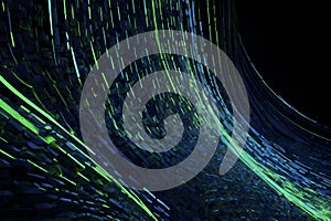 Futuristic glowing wave design with abstract, dynamic flow.