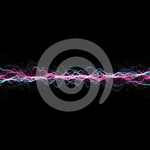 Abstract Glowing Wave with Pink and Blue Particles