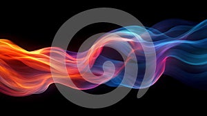 Abstract Glowing Wave: Red Orange Blue Energy Flow