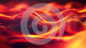 Abstract glowing waves visualizing data and digital technology