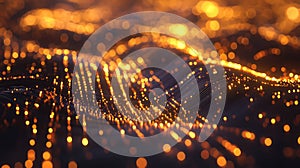 Abstract glowing waves visualizing data flow and technology