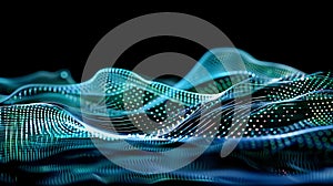 Abstract Glowing Wavy Data Visualization Background
