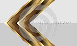 Abstract gold arrow direction on grey design luxury  modern futuristic background vector