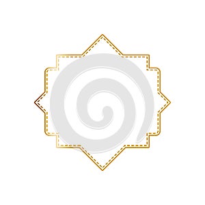 Abstract gold art banner, poster, greeting card. Trendy retro vector ornament template. Vintage golden frame, great design for any