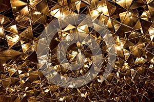 Abstract gold background. 3d rendering black and gold piramid