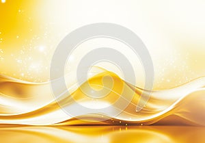 Abstract gold background with bokeh defocused lights and waves bokeh blur