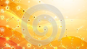 Abstract gold background with hexagonal elements