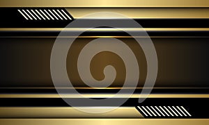 Abstract gold banner black circuit design modern futuristic technology background vector