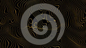 Abstract gold and black cartographic lines background. photo