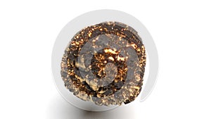 Abstract gold black sphere on white back able to loop endless