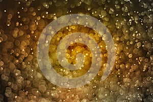 Abstract gold bokeh circles , bokeh abstract Christmas and new year theme background, Gold defocused light