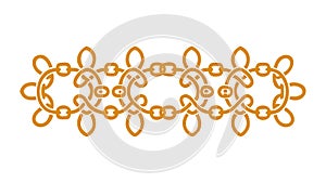 Abstract Gold Chain-Link Pattern, Seamless Decorative Border, vector design Generative AI