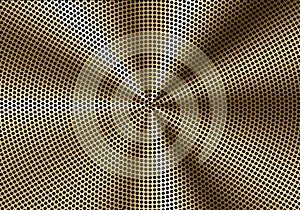 Abstract gold circle mesh speaker pattern background vector