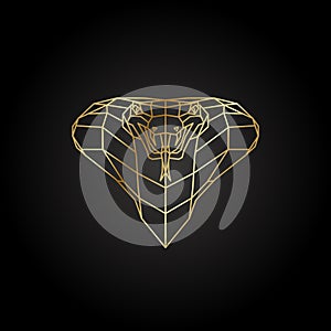 Abstract gold cobra polygon template