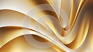 Abstract Gold and Cream Waves Background - Generative AI