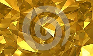 abstract gold crystal background, faceted texture, macro panorama, wide panoramic polygonal wallpaper