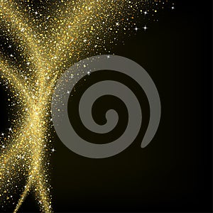 Abstract gold dust glitter star wave background