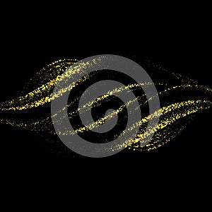 Abstract gold dust glitter star wave background, vector design template eps10