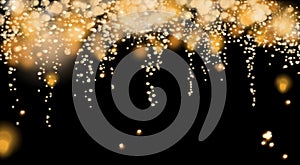 Abstract gold fireworks background