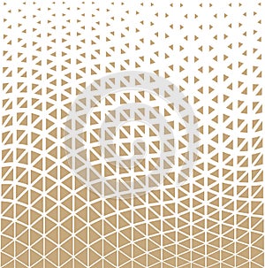 Abstract gold geometric triangle design halftone pattern