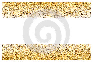 Abstract gold glitter background. Bright sparkles for card