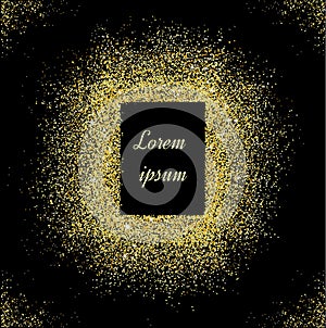 Abstract gold glitter background. Bright sparkles for holiday vector card