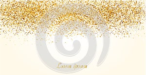 Abstract gold glitter background. Shiny sparkles for card