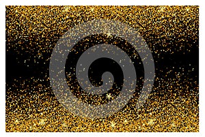 Abstract gold glitter background. Shiny sparkles for card