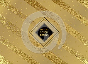 Abstract gold glitter geometric vector background.