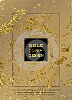 Abstract gold glitter geometric vector background.